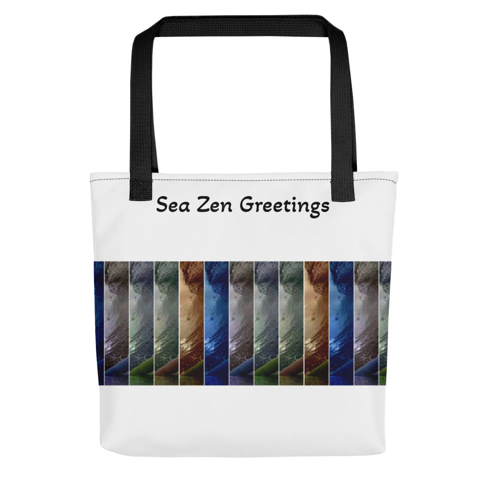 Sea Zen Greetings Tote bag (Black Handles)