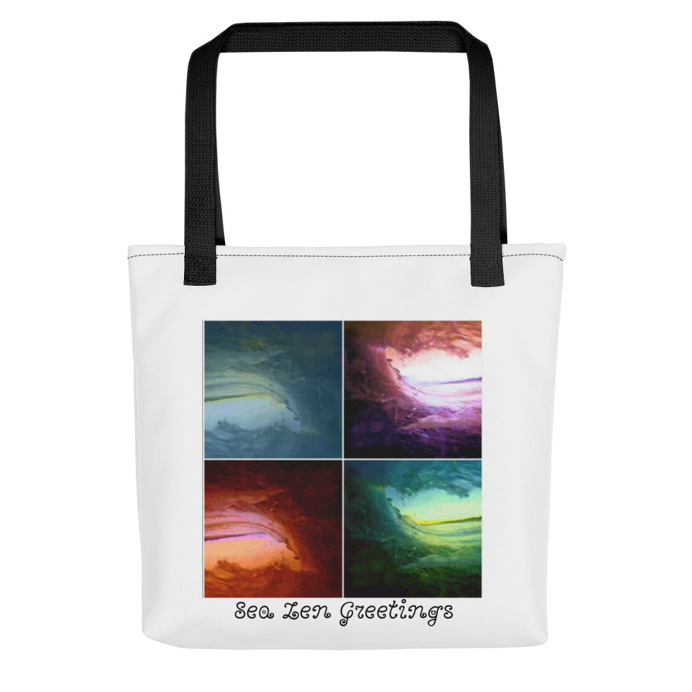 Sea Zen Greetings Tote bag (Black Handles)