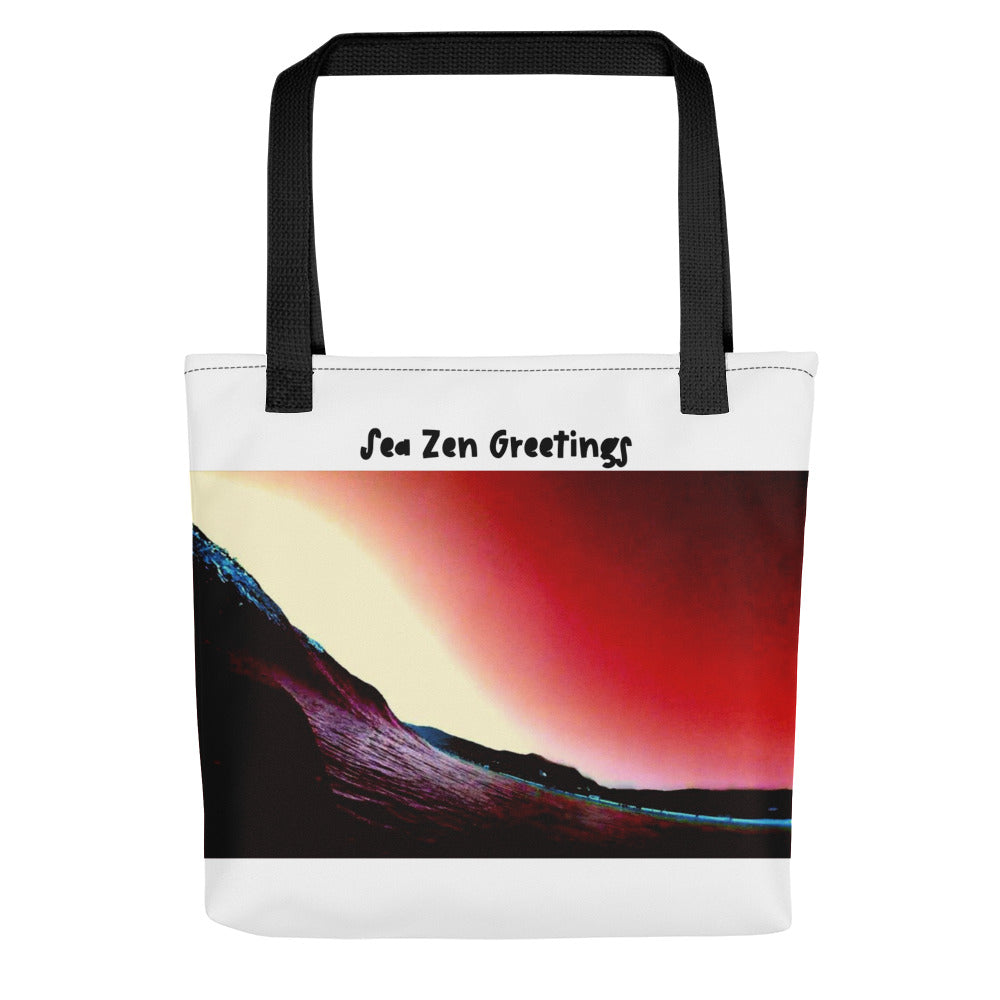 Sea Zen Greetings Tote bag (Black Handles)