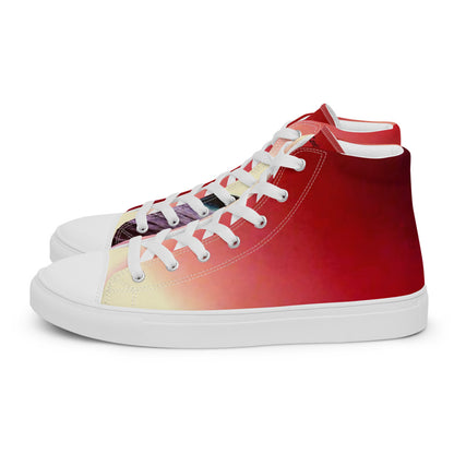 Sunset Serenity Men’s high top canvas shoes