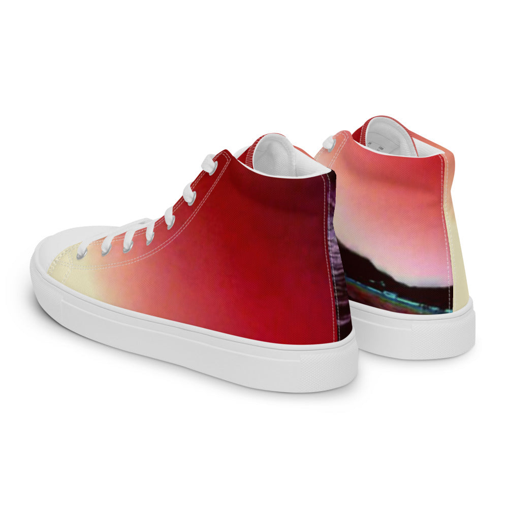 Sunset Serenity Men’s high top canvas shoes