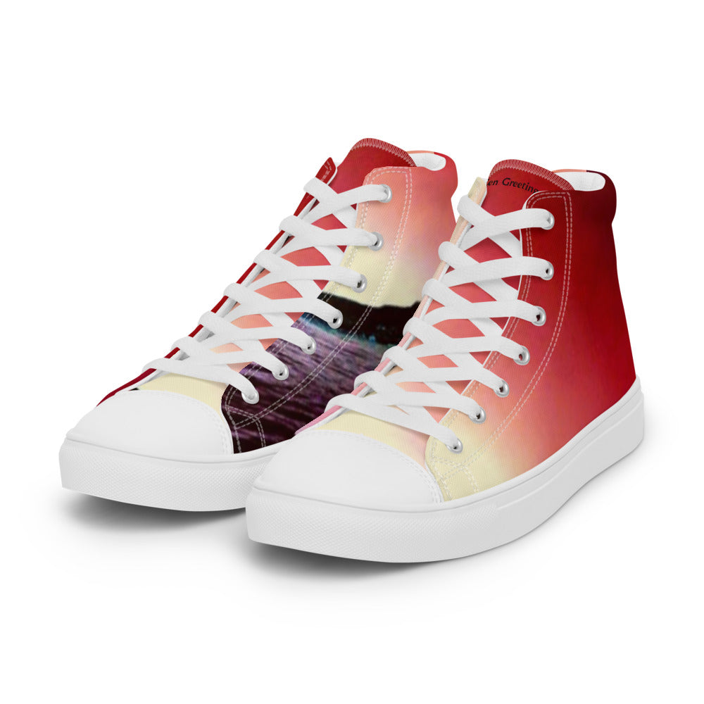 Sunset Serenity Men’s high top canvas shoes