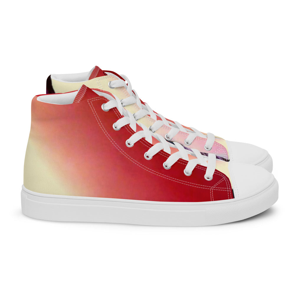 Sunset Serenity Men’s high top canvas shoes