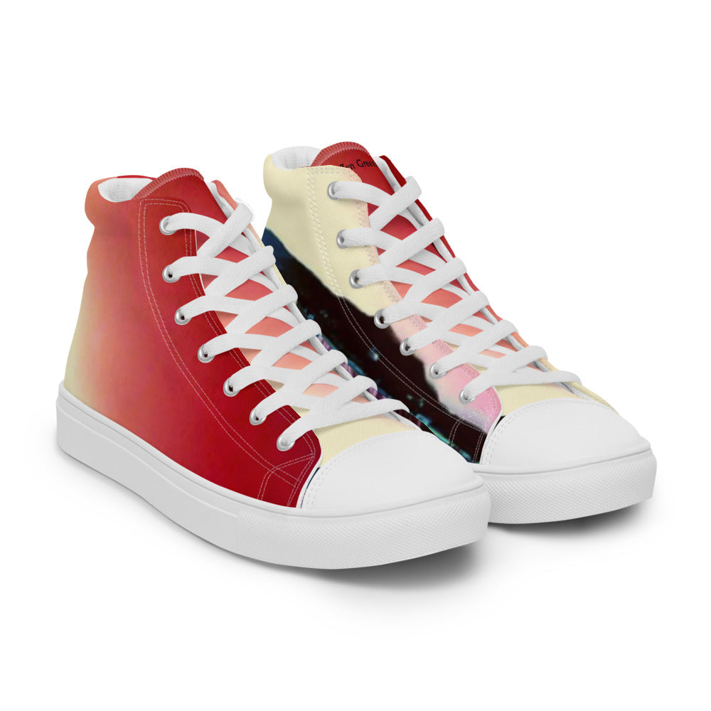 Sunset Serenity Men’s high top canvas shoes