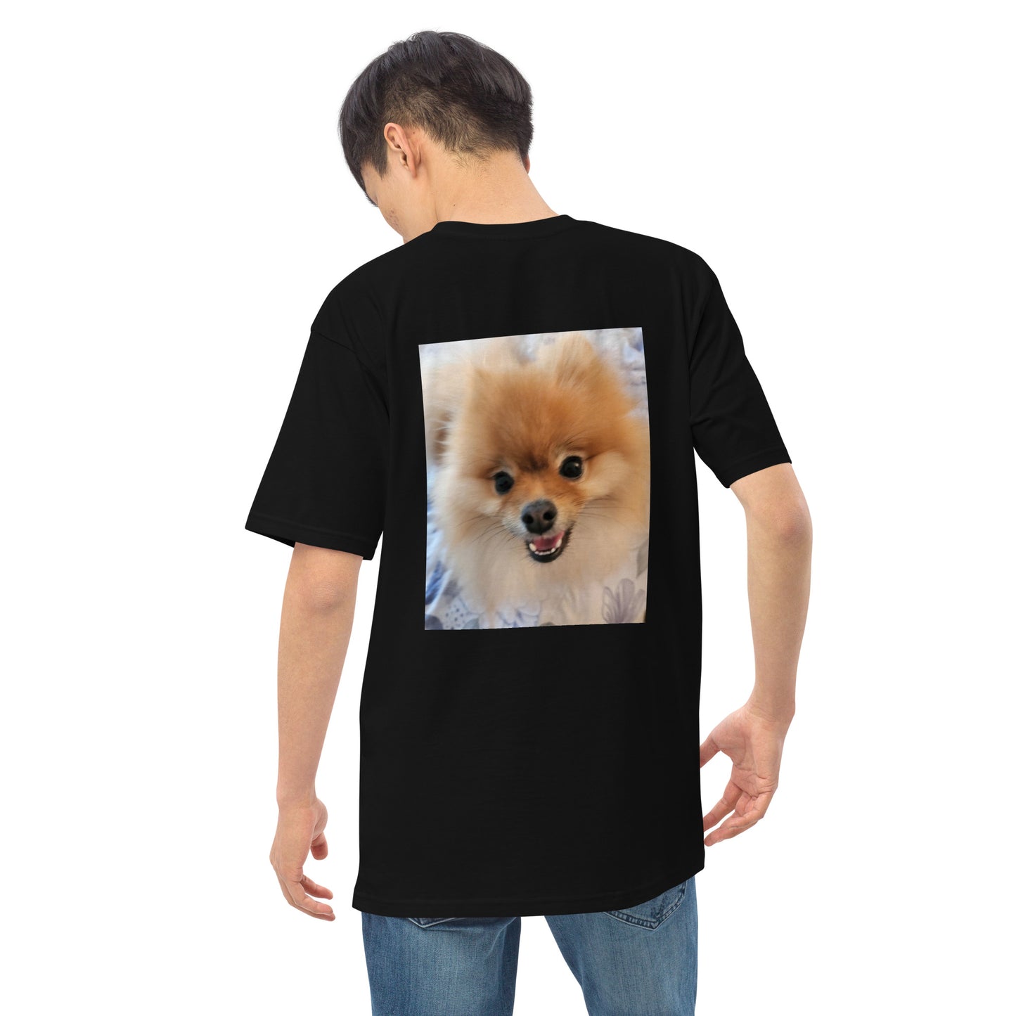 Poofy Pom Love Men’s premium heavyweight tee