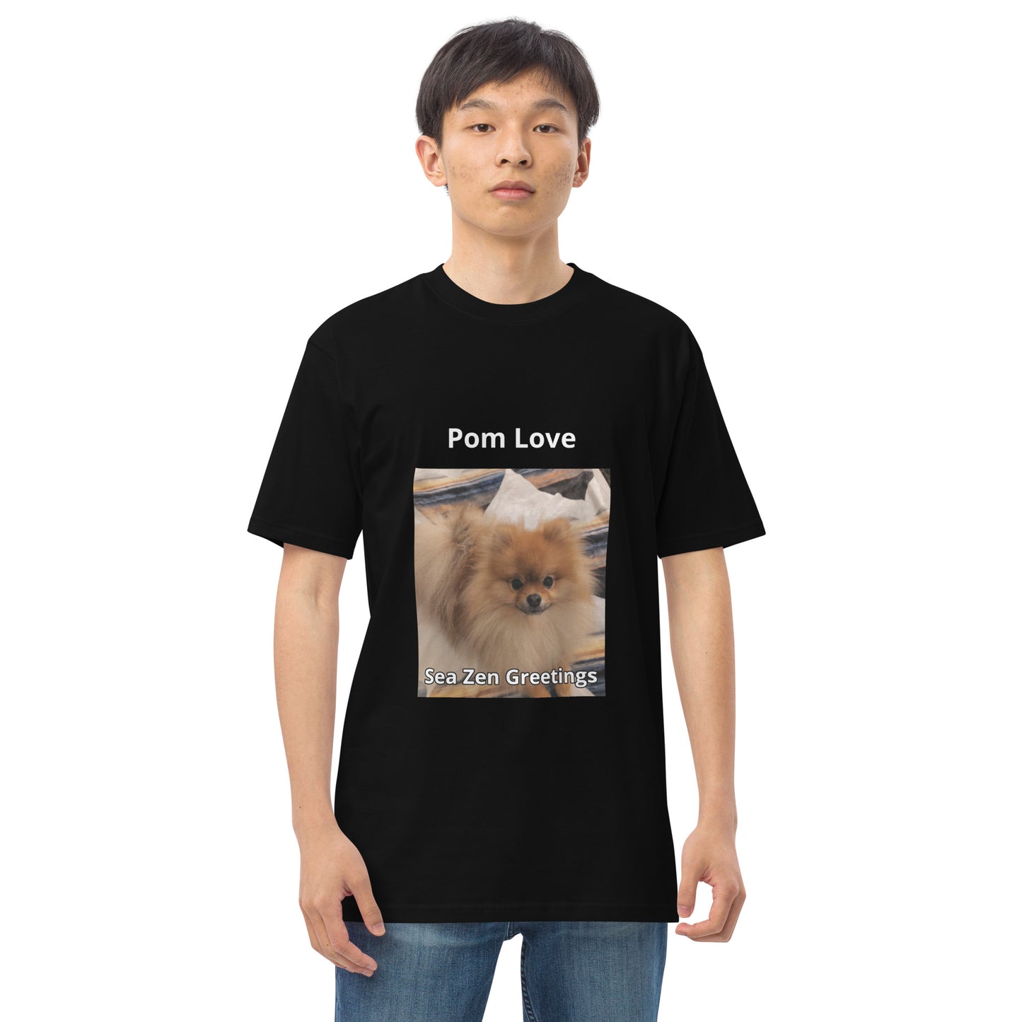 Poofy Pom Love Men’s premium heavyweight tee