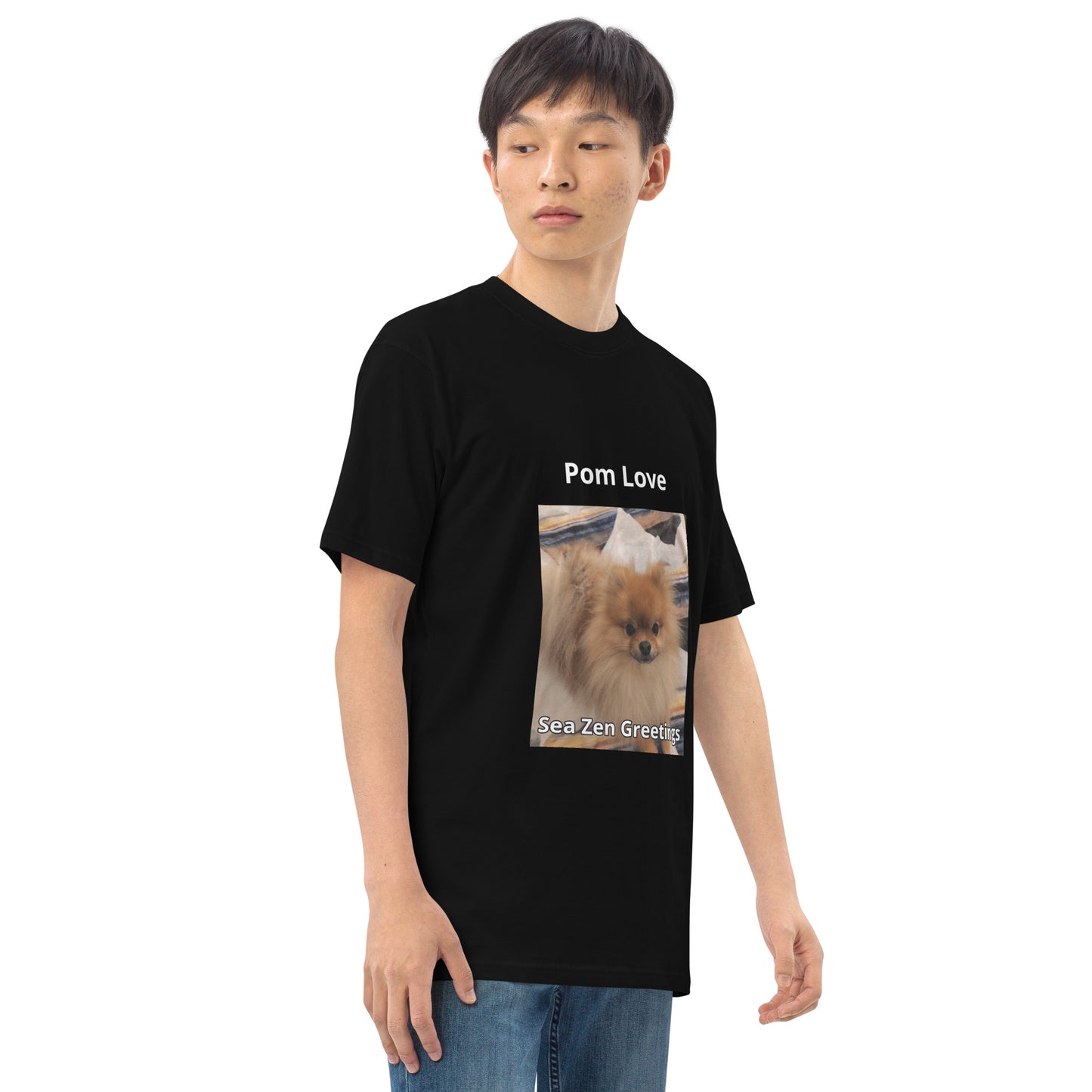 Poofy Pom Love Men’s premium heavyweight tee