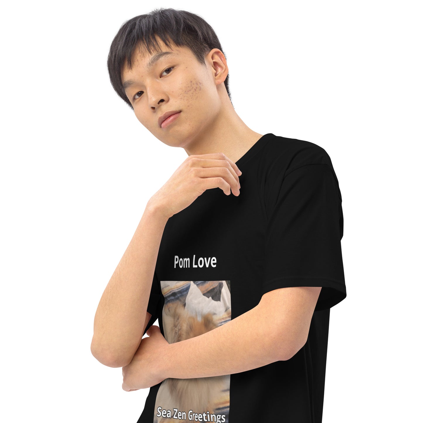 Poofy Pom Love Men’s premium heavyweight tee