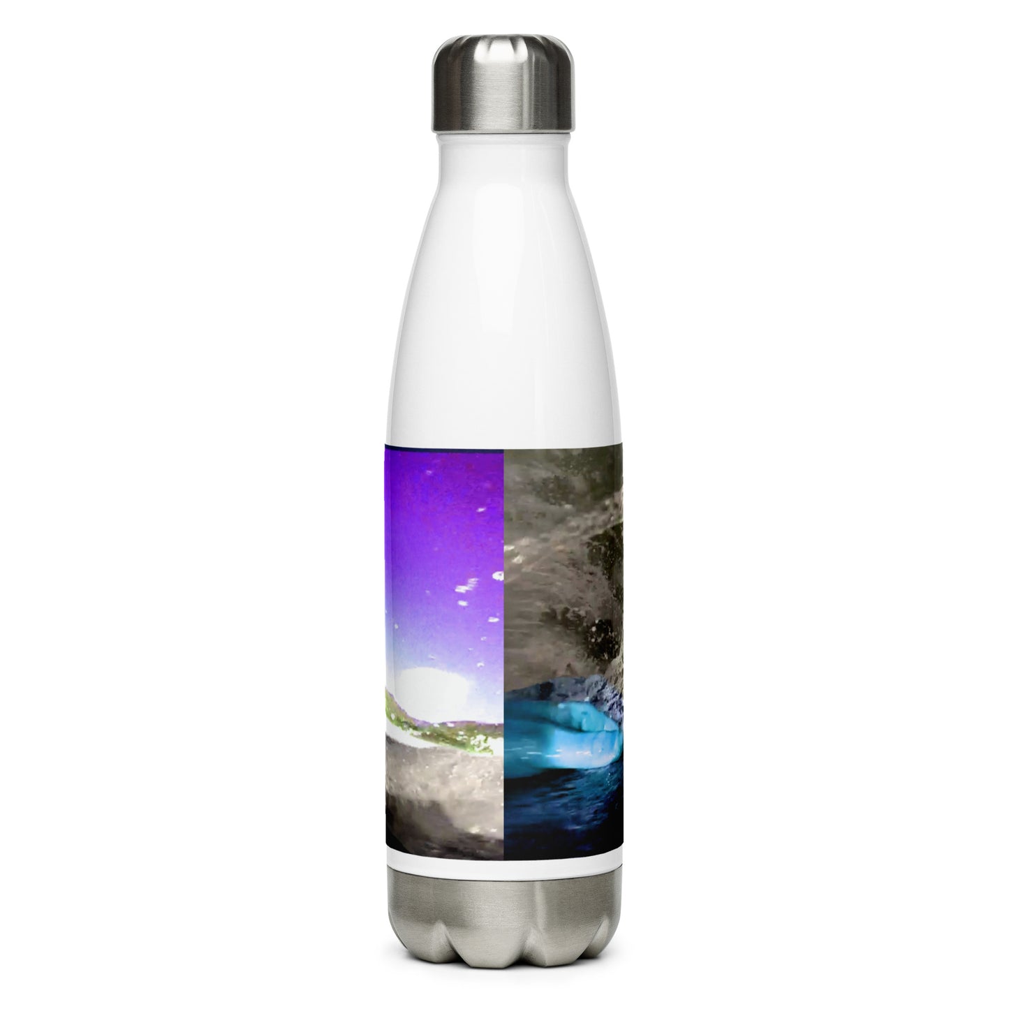 Purple Wave Stainless Steel Water Bottle