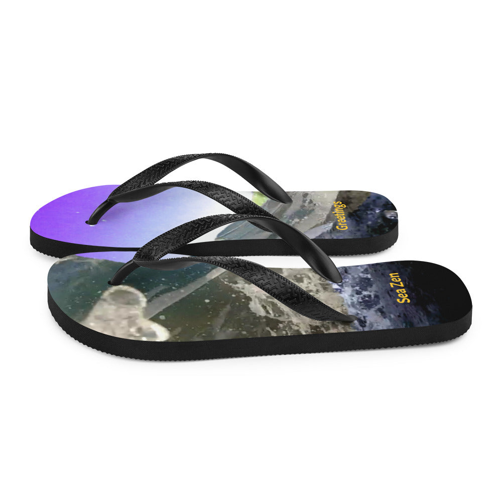 Purple Wave Flip-Flops