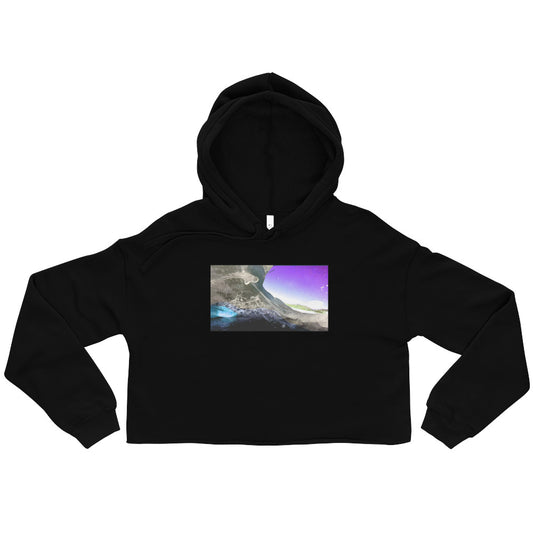 Purple Wave Crop Hoodie